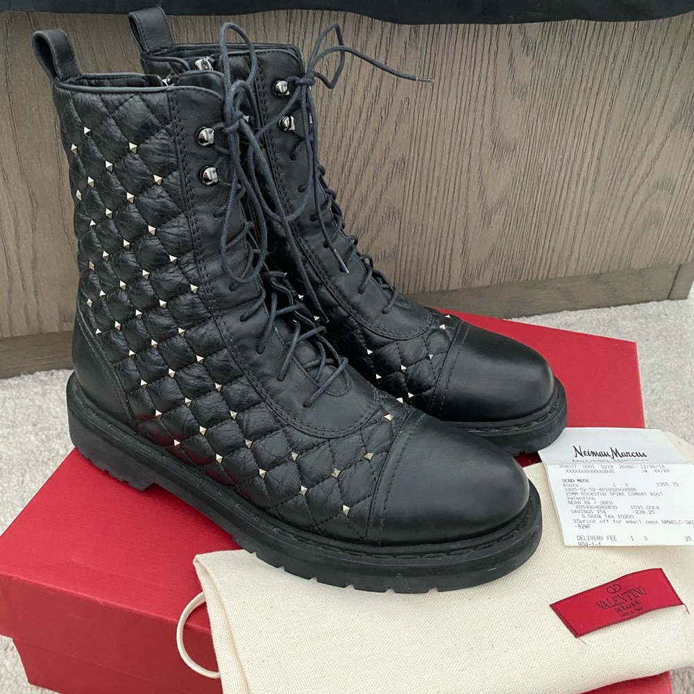 Valentino rock stud combat boots ❤️